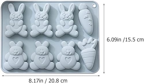 Miniatura 7 de Happyyami Molde para hornear pastel divertido, diseño de zanahoria, conejito de Pascua, moldes de chocolate, herramientas para hornear