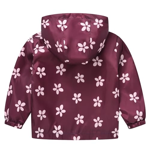 Boys Girls Children Spring Fall Winter Windbreaker Casual Wind Printing Light Fashion Jackets (Red, 3-4 Years)2