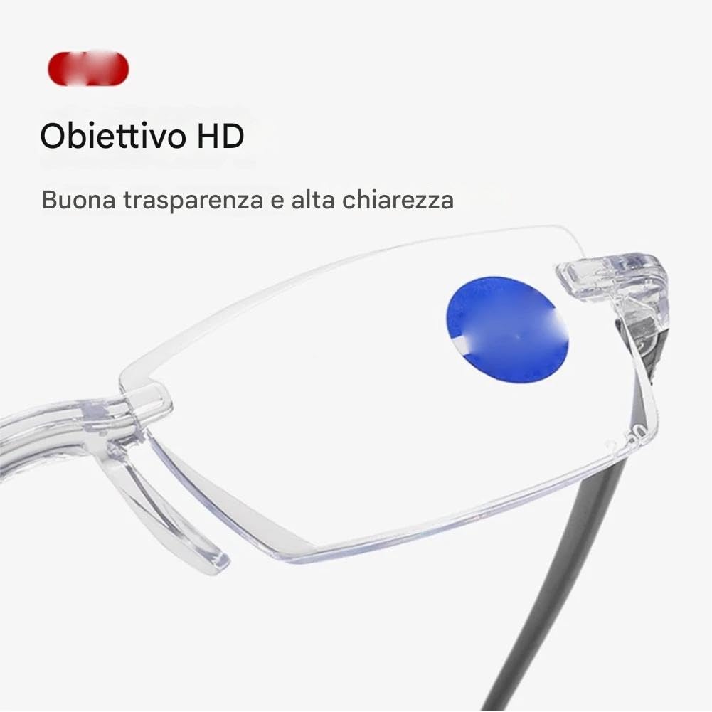 Occhiali autoregolanti da vista con messa a fuoco automatica – Visione Autofocus a Cristalli Liquidi + Custodia Inclusa – Per Uomini e Donne (2.5X,2*Pendenza)