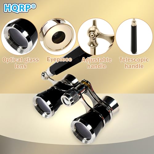 HQRP Binoculares Opera 3x25 Negro con Plata miniatura 3