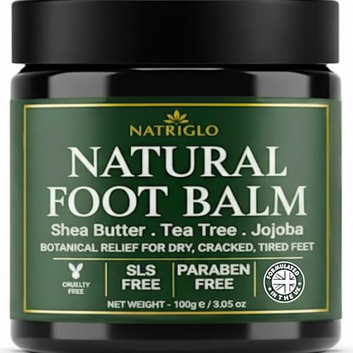 Organic Tea Tree Foot Cream for Dry Cracked Feet, Heels, Toes & Calluses - Athlete’s Foot, Odor, Itchy & Rough Skin- Heel Balm & Moisturizer for Soft, Smooth Feet & Lasting Comfort (100g)
