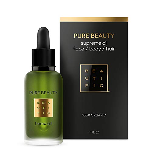 BEAUTIFIC Highest Quality 100% Organic Hemp Oil for Hair and Skin | Face