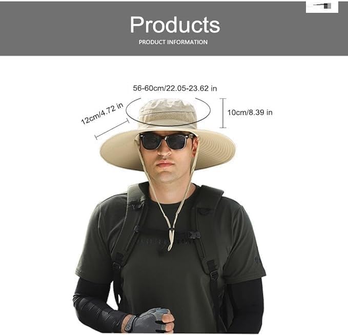 Générique Chapeau de Fan Solaire à Bord Large, Chapeau avec Les Ventilateurs De L'énergie Solaire pour Hommes Femmes, Solaire et USB Chargement Sombrero Con Ventilador