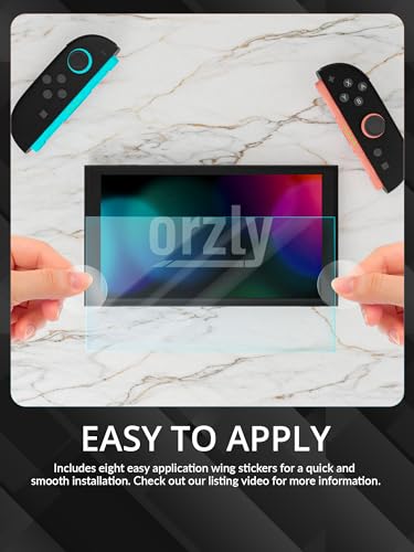 Orzly Glass Screen Protector for Nintendo Switch 2 Console 2025 Screen Size 7.9 inch 4 Pack. No Bubbles Easy Installation Anti Scratch Edition