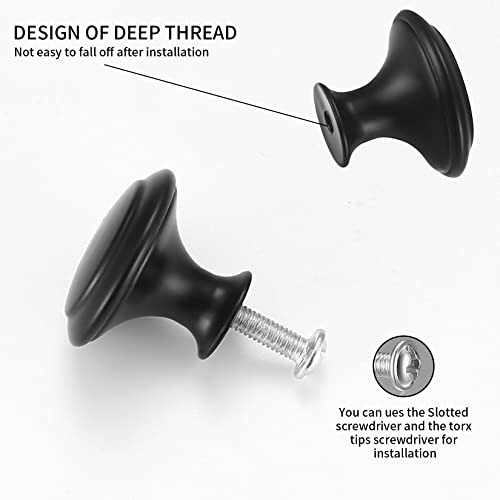 YOUYIDUN 11 Pcs Small Black Drawer Knobs, Cupboard knobs, Kitchen Cabinet Knob Handles, Round Furniture Knobs - Image 4