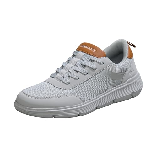 Image of Neeman's Melange Dress Sneakers for Men | Breathable Mesh & Faux Leather Upper | Lightweight EVA Sole with Natural Rubber | Stylish Lace-Up Sneakers for Travel & Everyday Casual Comfort