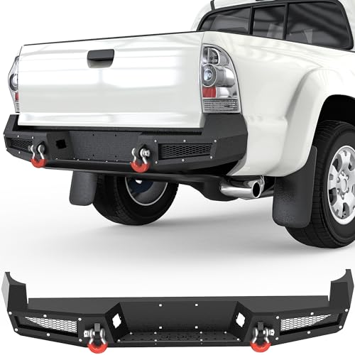 OEDRO Rear Step Bumper Compatible with Toyota Tacoma 2005-2015 2nd Gen Pick-up, Steel Back Bumper Assembly with D-ring Shackles, Black by OEDRO - Used condition - US$235.77