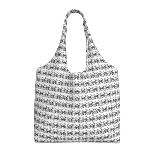 Image of JGHHOUN Cartoon Crab 1 Print Extra-Large Canvas Tote Bag Unisex Lightweight Eco-Friendly Shopping Daily Use Gym