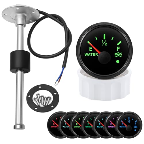 Jauge de niveau d'eau 52mm avec cadran rétro-éclairé 7 couleurs