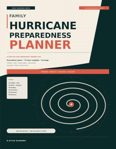 Family Hurricane Preparedness Planner: A Step-by-Step Emergency Binder for Evacuation Plans, 72-Hour Supplies, Children, Pets, Medical Information, Home Protection, Insurance Records, and Recovery