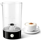 Cold Foam Maker 9oz Electric Milk Frother Handheld-free Milk Foamer for Coffee Cappuccinos Macchiato (Onyx Black)