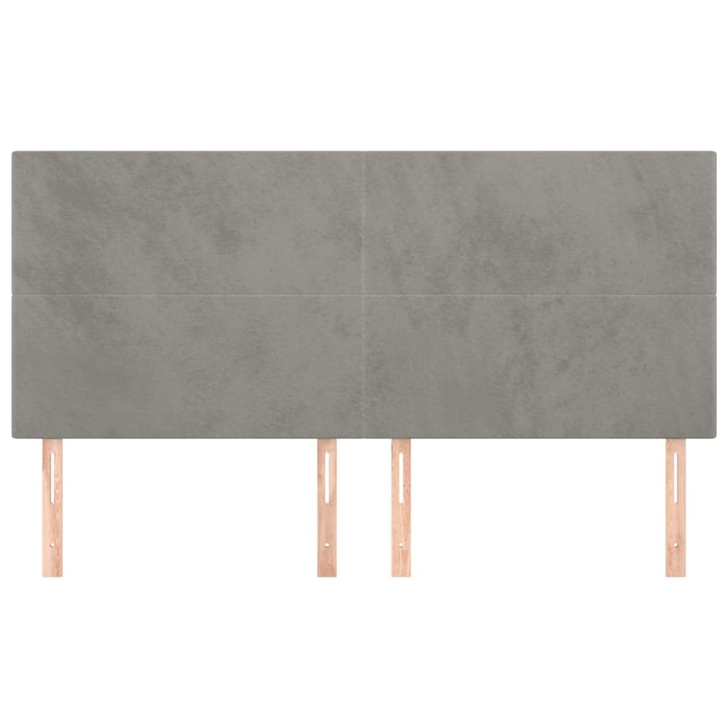 Testiera per Letto 160 cm Imbottita in Velluto Grigio Chiaro