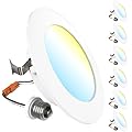 Sunco 6 Pack 4 Inch LED Flat Recessed Light, Retrofit Ceiling Can Lighting, 800 LM, Selectable CCT 2700K/3000K/4000K/5000K, Dimmable, 10W=60W, 50,000 Lifetime Hours UL.