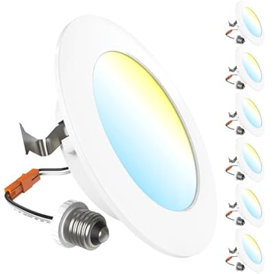Sunco 6 Pack 4 Inch LED Flat Recessed Light, Retrofit Ceiling Can Lighting, 800 LM, Selectable CCT 2700K/3000K/4000K/5000K, Dimmable, 10W=60W, 50,000 Lifetime Hours UL.