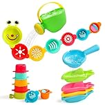 Bath Toys for 1 Year Old, Baby Bath Toys Caterpillar for 1 2 3 Year Olds Toddler Kids 13 PCS, Mould Free Water Play, Bathtub Stacking Cups Boats Swimming Pool Toys for Girls Boys Gifts Present