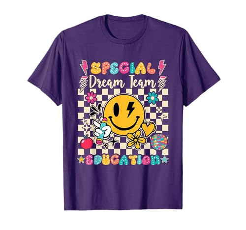 Retro Special Education Squad Groovy Dream Team Teacher T-Shirt