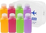 Simple Houseware 8 Pack 100ml Travel Bottles with Toiletry Bag, 4 Colors