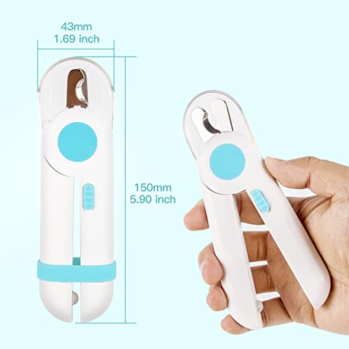 Qiqamole Dog & Cat Nail Clippers And Trimmers, Dog Nail Clippers With Led Light For Pets(Blue) #TOP3