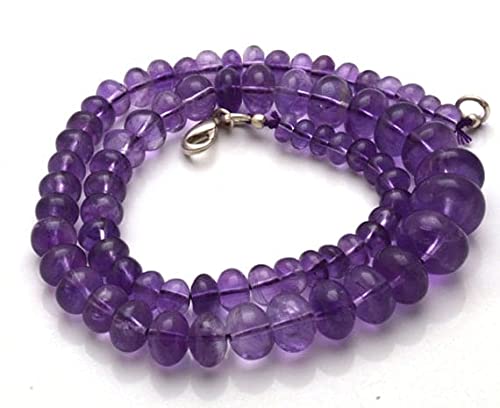 Perles améthyste en vrac de forme ronde et lisse de 5 à 15 mm pour collier artisanal