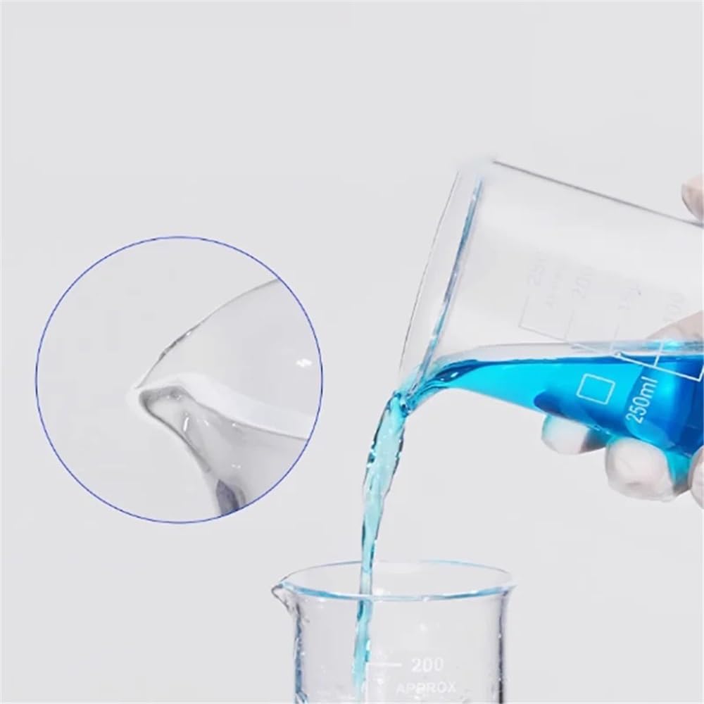 Laborglaswaren Quarzbecher, hochtemperaturbeständig, graduiertes experimentelles Glasinstrument(500ml)