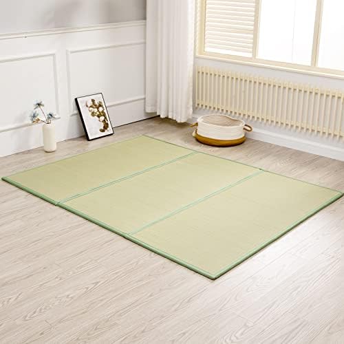 KITBRHOME Tatami Mat (Queen 80" x 60" x 0.5"), Japanese Traditional Tatami Mattress, Natural Rush Grass Floor Tatami futon mattres for Sleeping, Sitting, Yoga, Relaxing (Queen)
