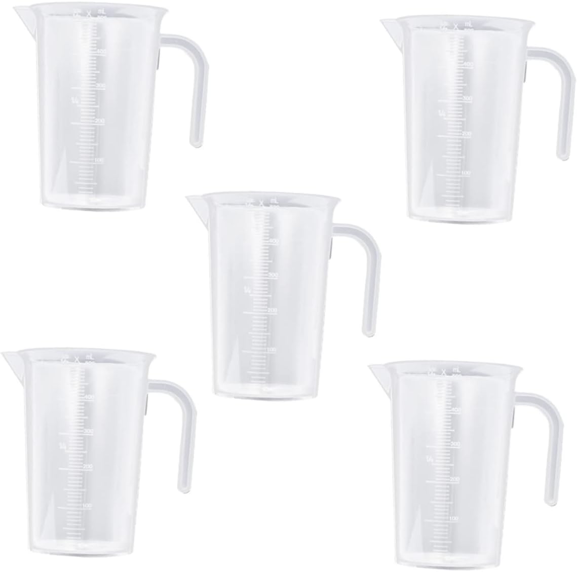 Alipis 5pcs Graduated Measuring Cups High Resistant Kitchen Jugs for Baking and Cooking Plastic Capacity Each for Liquid Measurement