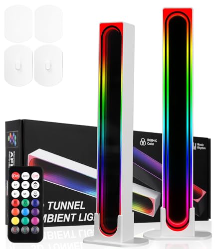 Xespis Barra de luz LED, sincronización de música RGB IC, barra de luz de fondo para TV, lámpara de videojuegos, funciona con RGB Ambient Smart Sync con música y control de aplicación para