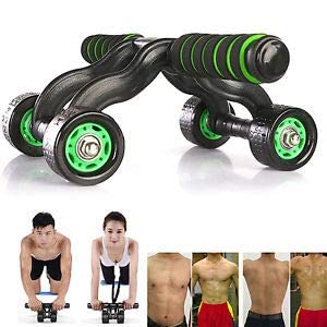 PRT GOLD 4 Wheel Ab Abdominal Roller, Abs Workout Exercise Wheel with Knee Pad, Sports Fitness Equipment for Women and Men - Green-image-36