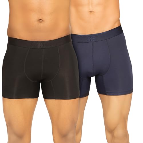 Image of HIELABS Micromodal Pouch Underwear for Men | Regular Fit Trunk | Ultra Soft & Breathable | Anti Odour | Ultrasoft Waistband | Men AllDayFit | Pack of 2 with Two Different Colours | ALL Sizes