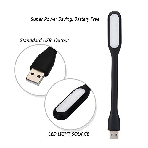 Image of Mini Flexible USB LED Light for Laptop Keyboard, PC, Power Bank, Night Book Reading Lamps Silicone Portable Gadget Multi Color - 17 CM (Pack of 5)