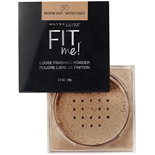 Image of Maybelline New York Fit Me Loose Finishing Powder, Silky and Lightweight, Natural-looking skin, Quick blendable skin-friendly flawless makeup Loose Powder - Medium Deep|20 grams