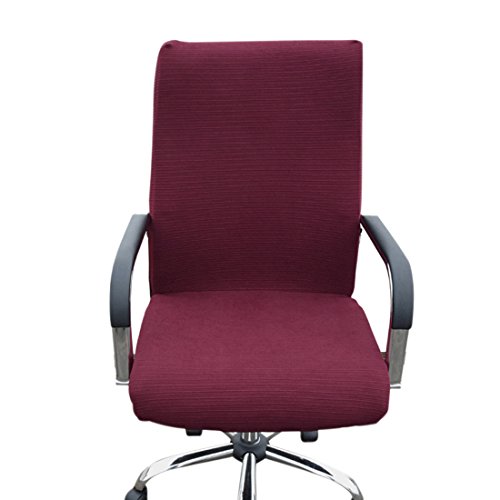 Jubang Funda para Silla de Oficina Elástica Funda de Silla Giratoria o Silla de Computadora Decoraiva Cubierta Protector de Silla Vino Rojo M
