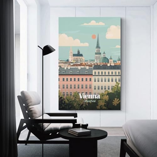 Tableau sur toile vienne autriche 50x75cm décoration murale de salon