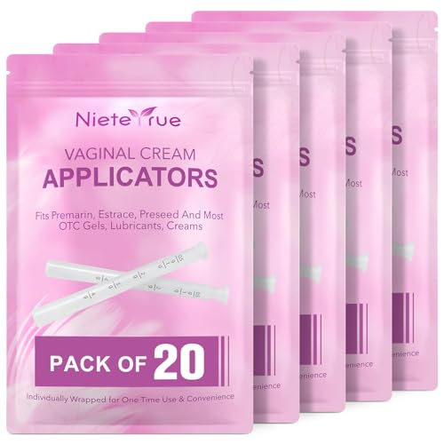 Image of Nieteyrue Update Version Vaginial Cream Applicators for Women (100 Packs) Disposable Individually Wrapped Dosage Markings Hygienic Fit to Most Lub-RIC-Ants, Cream, or Gels, Feminine Care Applicators