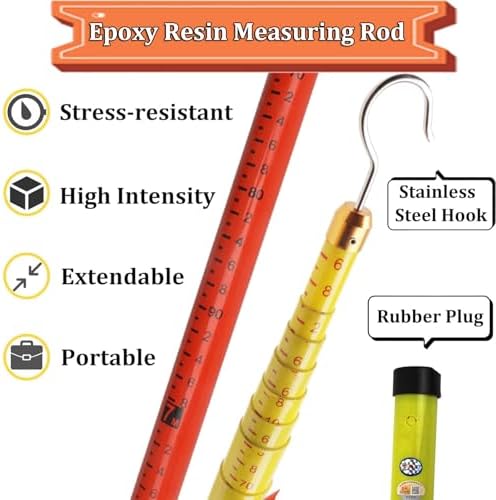 Teles Measuring Ruler 8m/26.2ft - Epoxy Resin Telescoping Height Measuring Stick for Linemen & Utility Workers, Includes Carry Pouch, Durable & Portable Measurement Tool