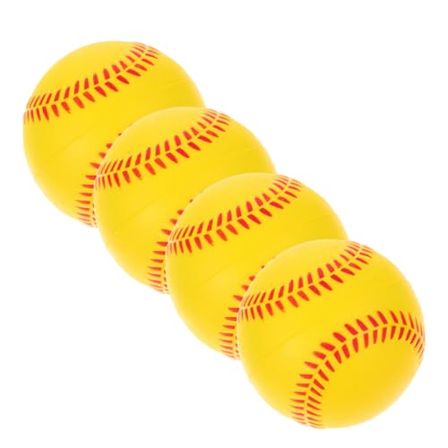 POPETPOP 4個 スポンジ製 軟式野球トレーニングボール 柔らかく な投球用練習球 とティーンエイジャー向け 室内野球練習になボール