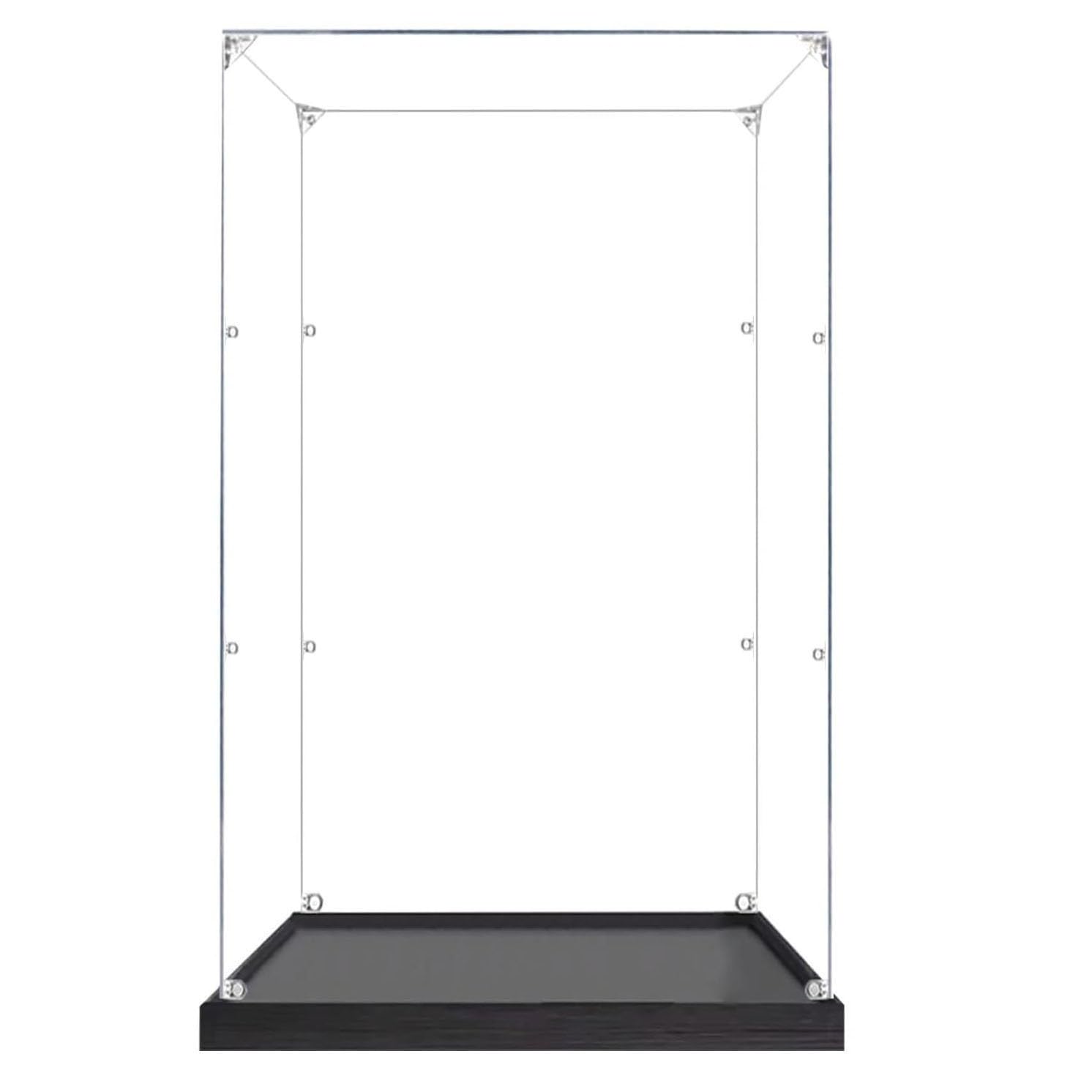 ELZEM Acryl Vitrine Schaukasten für 21335 Elektrischer Leuchtturm Transparent Groß Acrylbox mit Holz-Kunststoff-Basis Staubdichte Aufbewahrungsbox für Figuren 30 x 30 x 60cm 2MM