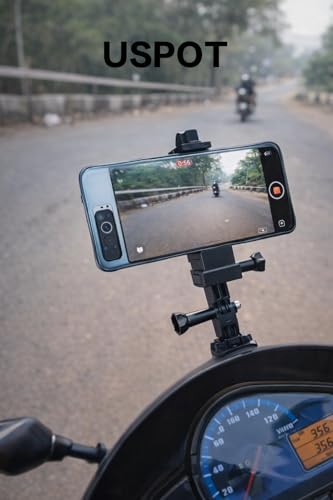 Image of 2-in-1 Bike Phone Mount & Helmet Camera Kit - Anti-Vibration Handlebar Holder & Curved 3M Chin Mount for POV Video - Compatible with iPhone, GoPro Hero 14 /13, Insta360 & DJI Action (Black)