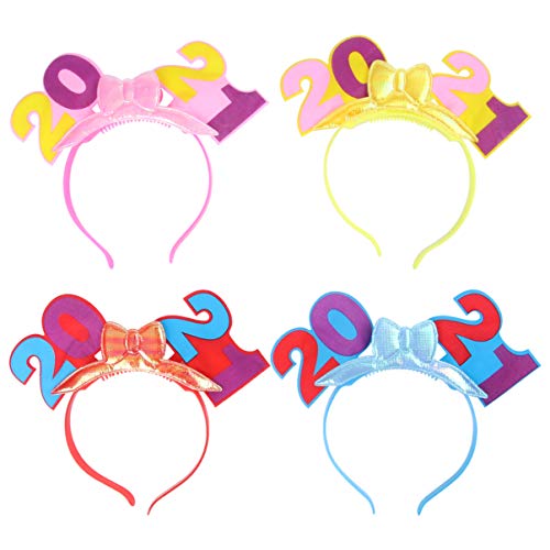 KESYOO 4 PeÃ§as de Fibra Ã“tica Aro de CabeÃ§a Iluminar 2021 Tiara Suprimentos para Festas 2021 Coca