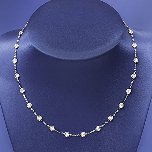 Ross-Simons 10.00 ct. t.w. Bezel-Set CZ Station Necklace in Sterling Silver3