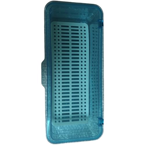 Plus Nao(プラスナオ) カトラリーケース カトラリー収納 収納ボックス 蓋つき 水切り付き 保管 乾燥 ほこり除け クリア 無地 箸 フォーク - ブルー