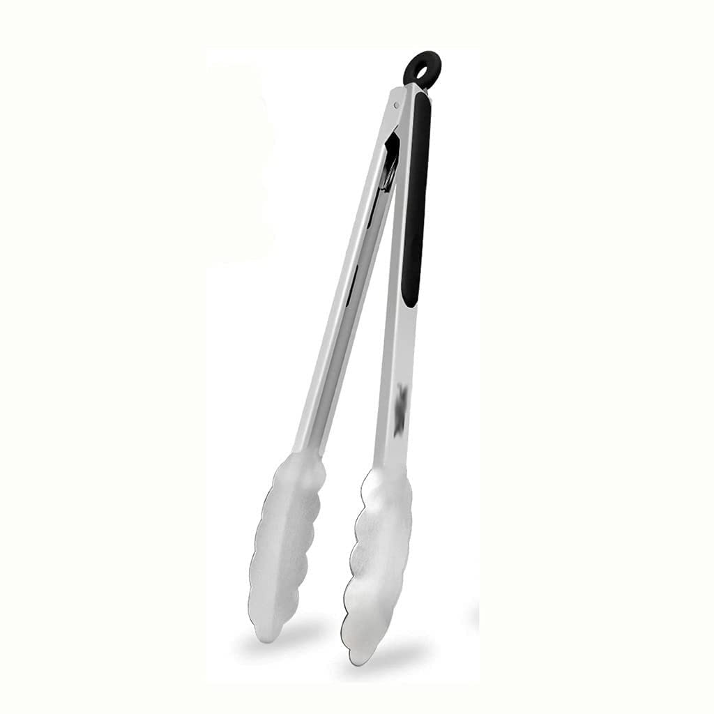 Pinzas para Alimentos de Silicona de Grado alimenticio, Pinzas para Servir Antideslizantes, Resistentes al Calor, Pinzas de Cocina para Fideos, Utensilios de Cocina (12 Pulgadas), 1 ud.