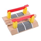 Barrière de rail de ferrée - fabriquée en bois et en plastique, sûre et robuste, pas facile à pendant jeu, ensemble de jeu de ferrée