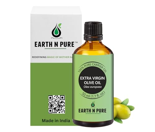 Image of Earth N Pure Extra Virgin Olive Oil (Jaitun Oil) Cold Pressed, Natural, Therapeutic Grade 50 ml