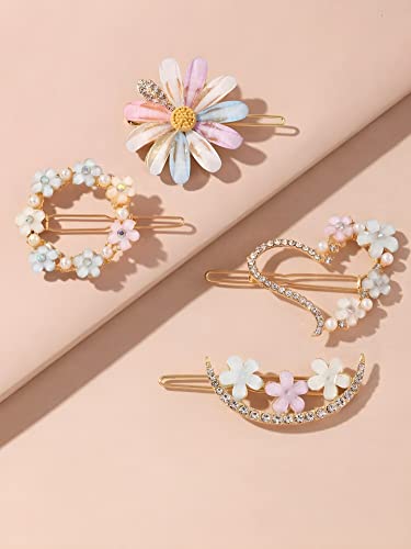 ANNA CREATIONS latest Korean fashion Style Flower Lock Hair Clip Pin Hair Accessories set For Women And Girls (4 Pcs) - Image 6