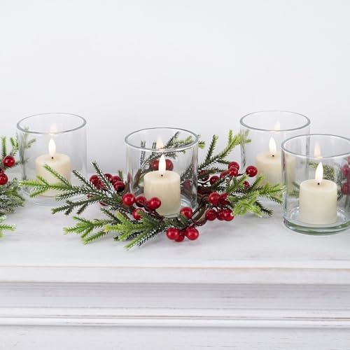 Image of Rhytsing 6 Rechargeable Flameless Votive Candles with Timer for Home Decor, Led Faux Battery Operated Tealight Candles with Magnetic Charging Base, Type-C USB Cable, Remote Included-D1.6 X H2.7 inches