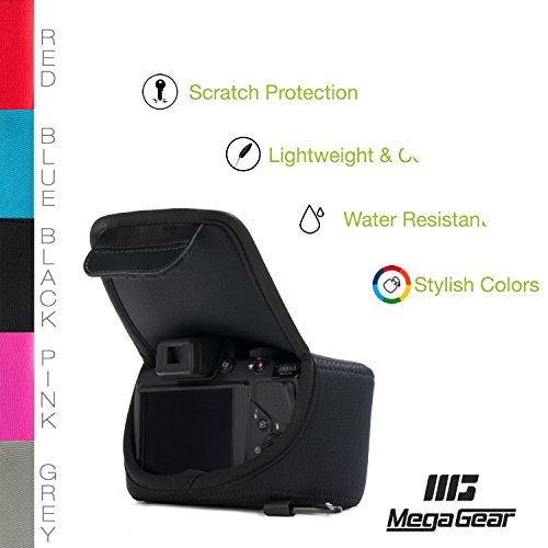 Funda Neopreno Ligera para Cámara Nikon Coolpix L340 Negra miniatura 5