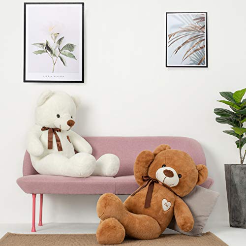 YunNasi Teddybär Groß Riesen Teddy Bär Plüschbär Kuschelbär 80cm/31.5 Inches Stofftier mit Bänder für Kinder und Freundin