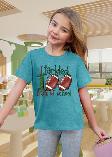 Toddler 100 Days of School Shirts for Boys Girls: I Tackled 100th Days of School Shirt Football School Tee3