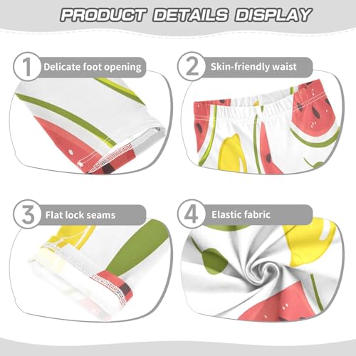 Bolaz Toddler Girls Leggings Printed Yoga Pants Leggings Watermelon Lemon Leaves for Kids3
